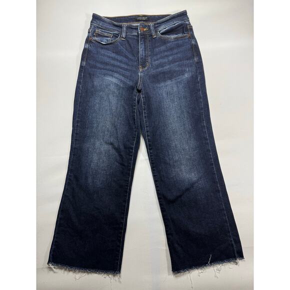 Judy Blue Women's Wide Leg Cropped Blue Stretch Denim Jeans - Size 5/27 (27x24) - Picture 1 of 6